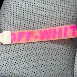 off-white pink wristlet